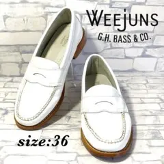 WEEJUNS ペニーローファー コイン レディース 白 本革 23cmのサムネイル