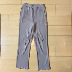 【美品】Wcloset ベージュ リブパンツ フリーサイズ ウエストゴム