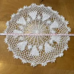 コットン製円形レースドイリー 約26cm