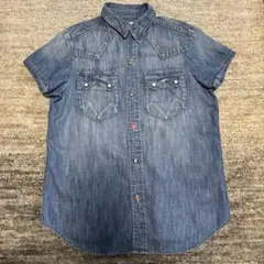 デニムアンドダンガリー 150 ダンガリーシャツ 半袖