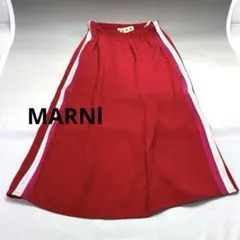 ma0627-9MARNI マルニ スカート 40サイズ 赤 ひざ丈　ラインのサムネイル