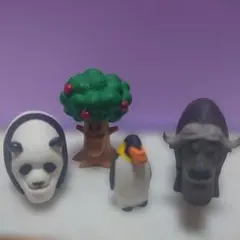 【ガチャ】シャクレルプラネット フィギュア 4点セット（パンダ・ペンギン 他）