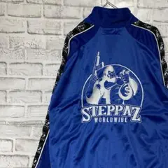 ジャージ　トラックジャケット　ブルーXLオーバーサイズロゴ刺繍820