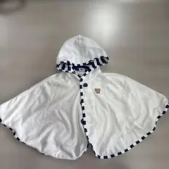 ミキハウス フード付きベビーポンチョ FREE(70-90)