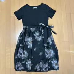 XIAOBI 半袖花柄カットソーワンピース