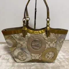 Coach トートバッグ ゴールド ベージュ