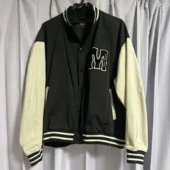 BEAMS HEART ナイロンスタジャン Ｓサイズ　ブラック/ホワイト