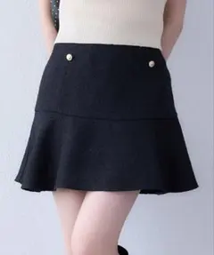 NICE CLAUP　フレアスカート ブラック