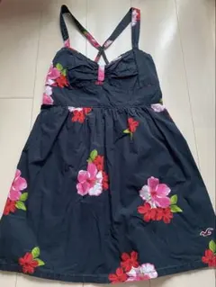 Hollister ホリスター 花柄 キャミソールワンピース ネイビー Lのサムネイル