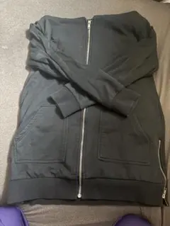 【ノーブランド】フルジップ パーカー コットン ブラック/黒