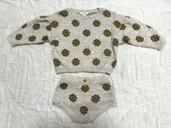 GROWN 花柄ニットセットアップ 18-24m