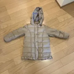 プチマイン　ベージュ フード付きダウンコート120センチ