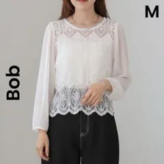 【Bab】美品 コットンレースシフォン切替トップス 入学式 卒業式のサムネイル