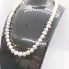 新品✨　パール　ネックレス　6.7mm 40cm　SILVER刻印