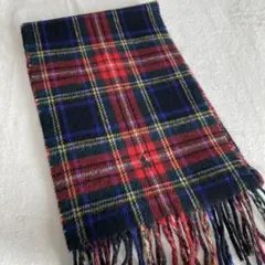 美品　Ralph Lauren タータンチェック　ウールマフラー　ポニー刺繍