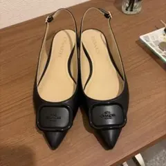 COACH バックストラップ パンプス フラットシューズ ブラックのサムネイル
