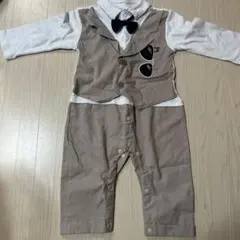 ベビー スーツ風ロンパース 蝶ネクタイ付き
