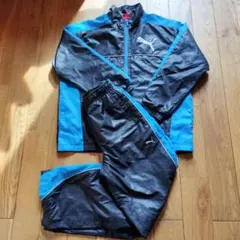 専用！Puma ウインドブレーカーセット 裏地付きサイズ140 黒/青