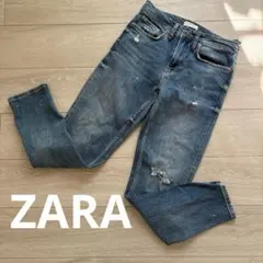 ZARA ザラ　ストレートデニム デニム　ダメージデニム　レディース