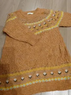 BEAMS mini ケーブルニット ワンピース 120cm