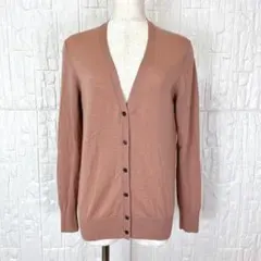 ユニクロ Vネックカーディガン✨ ウール100 大人可愛い♡ 差し色　【504】