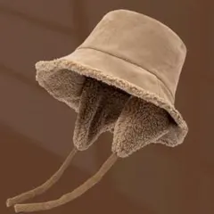 バケットハット カーキ 耳当てつき 防寒 保温 小顔効果　人気
