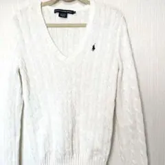 ラルフローレンスポーツ ケーブル編み Ｖネック 長袖 ニット セーター