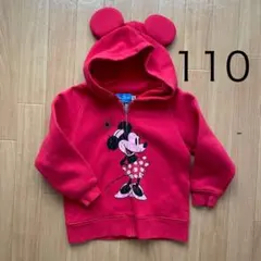 ❤︎ディズニーランド　ミニーマウス 赤 ジップアップパーカー　110サイズ