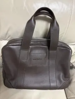 LACOSTE レザー ビジネスバッグ ブラウンのサムネイル