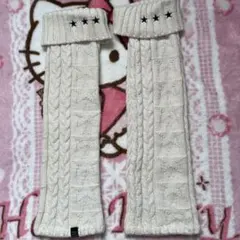 パーリーゲイツアイボリー ニット レッグウォーマー 星刺繍