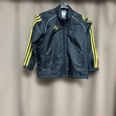 お得☆adidas ピステ・ウィンドブレーカー J120 ブラック/イエロー