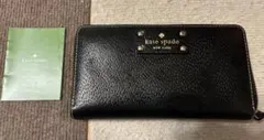 【美品】kate spade 長財布 ブラック×ドット柄 内布おしゃれ 正規品