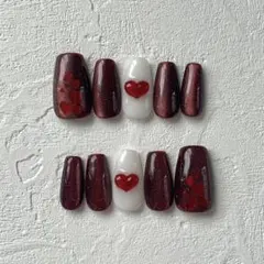 #275【現品】ネイルチップ フラッシュマグネット ハートホロ