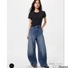 UNIQLO バギーカーブジーンズ 裾上げ済 丈短め 25