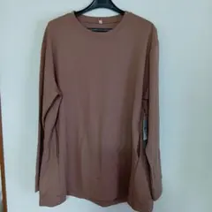 西友 ブラウン 茶色 シンプル 長袖 Tシャツ ロンt LL　新品未使用タグ付き