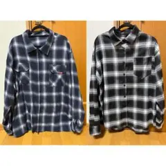 Javaコラボ オンブレチェック ダブルジップアップシャツ　クラシカルエルフ L