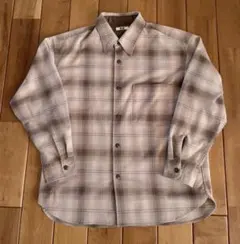 UNIQLO U ヘビーフランネルオーバーサイズシャツ ベージュ M オンブレ