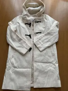ホワイト フード付き ダッフルコートM