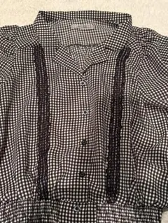 NICE CLAUP チェック柄 半袖シャツ