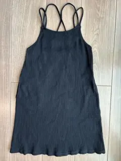 GU リブ編み ブラック キャミワンピース 140サイズ