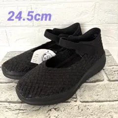 新品タグ付✨Gomu56❣️ゴムゴム❣️ブラックサンダル 24.5cmのサムネイル