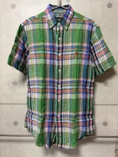 美品　ラルフローレン リネンチェックシャツ　麻100% XS 即日発送　ポニーのサムネイル