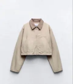 【状態 A 訳あり】ZARA ベージュ クロップドジャケット M