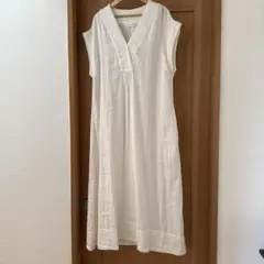 PRISTINE プリスティン リネンコットンツイルワンピース オーガニック綿麻