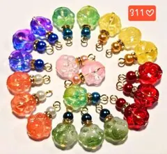 311♡ガラス肉球チャームコネクター