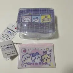 ちいかわ　ダイソー　ポーチ　ハチワレ　うさぎ　ビニールポーチ　フラットポーチ