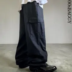 極太 00s REGALWEAR ブラックバギーカーゴパンツ ミリタリー Y2Kのサムネイル