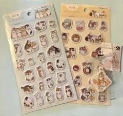 mofusand ぷくっとシール2種　くら寿司ガチャキーホルダー　計3点