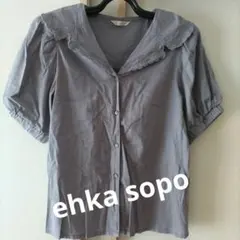 ehka sopo 刺繍襟付き半袖ブラウスのサムネイル