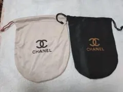 新品保管品ノベルティシャネルCHANEL ポーチ2個セットベージュ黒送料無料